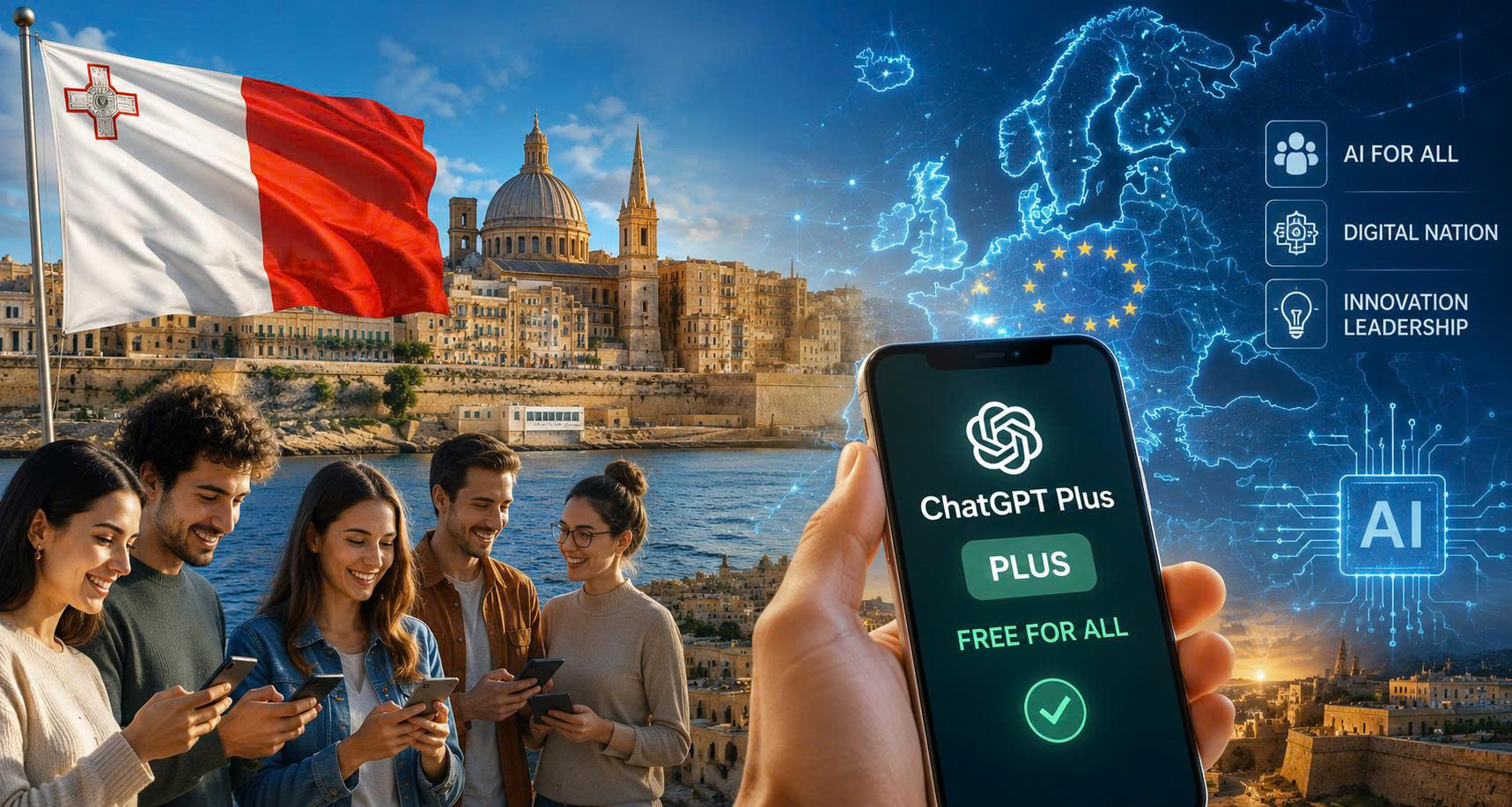 Malta Là Quốc Gia Đầu Tiên Tặng Miễn Phí ChatGPT Plus: Chiến Lược AI Khiến Cả Châu Âu Chú Ý